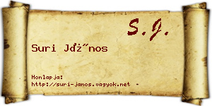 Suri János névjegykártya